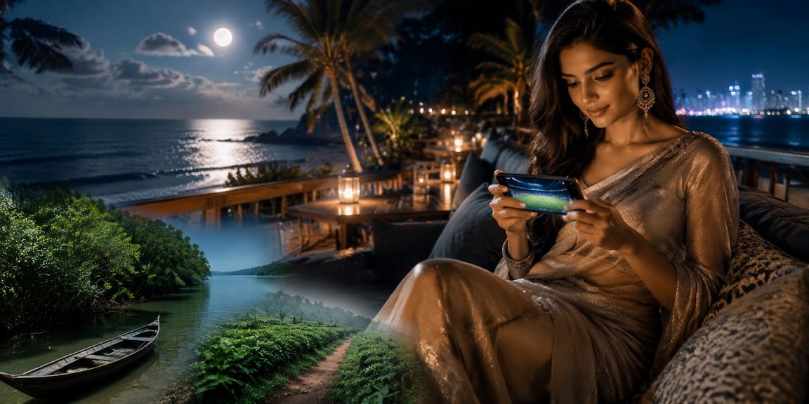 সুন্দরবনের কাছে চা বাগানে মোবাইলে ক্যাসিনো গেম খেলছেন একজন ব্যবহারকারী